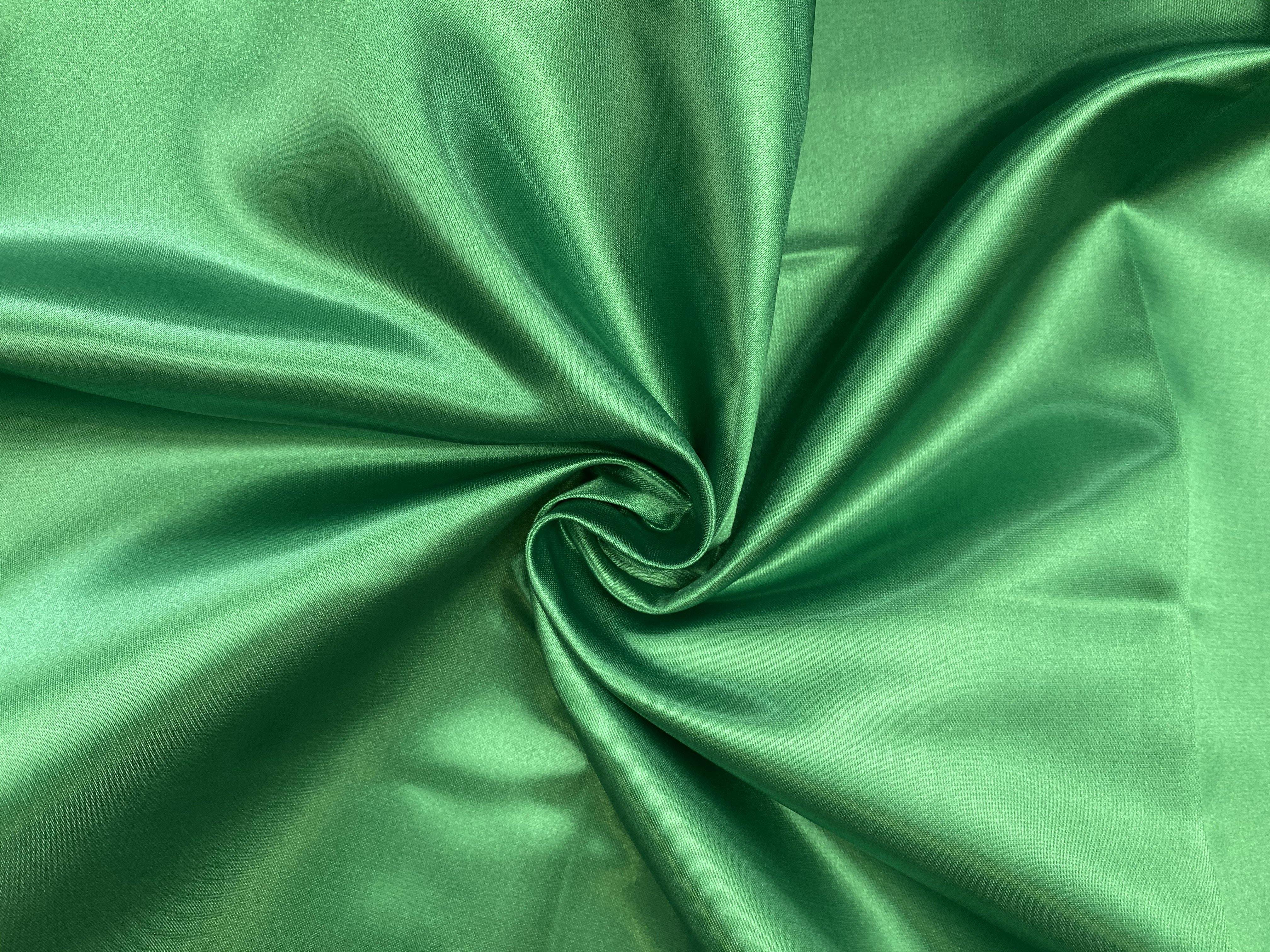 Kelly Green Silky Stretch Satin