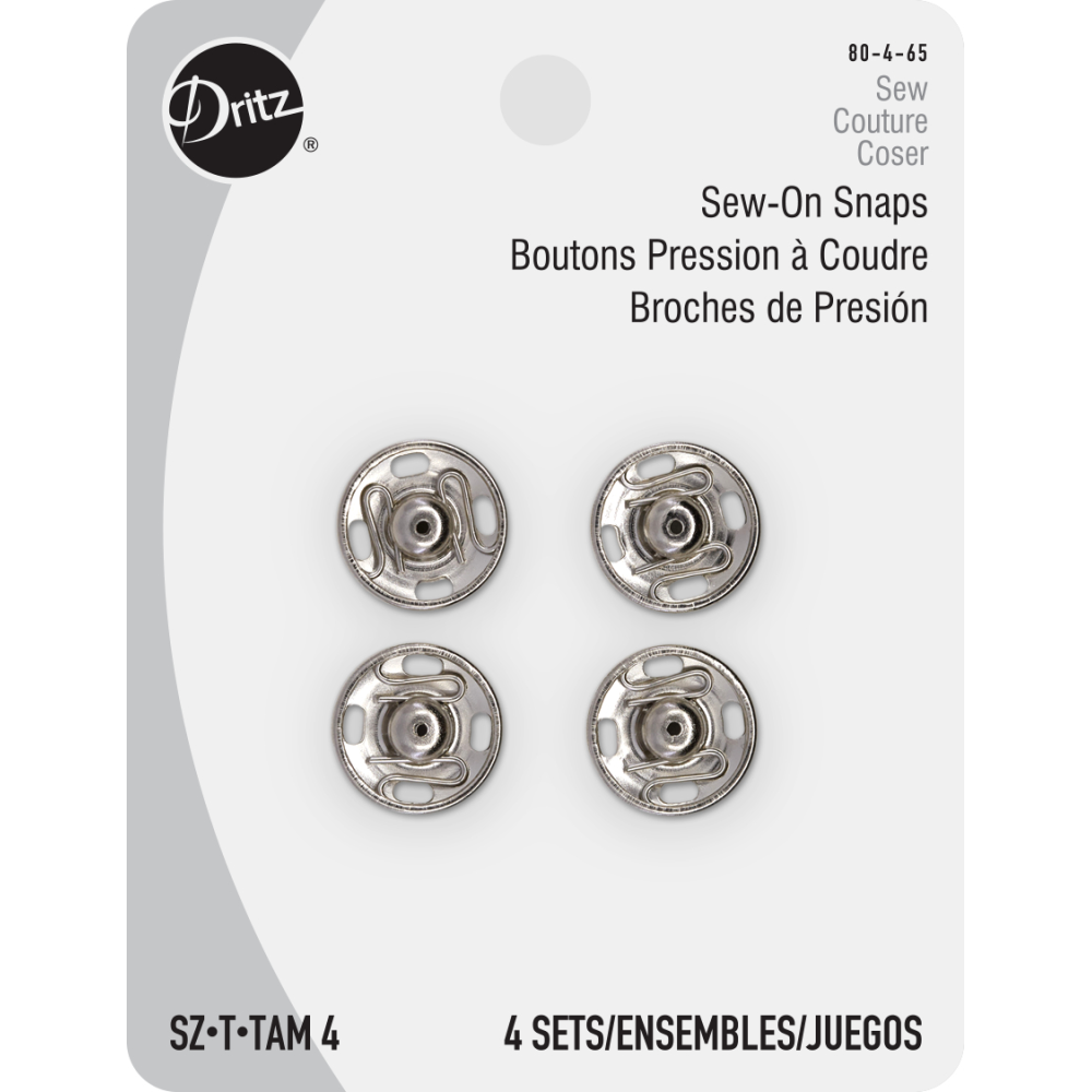 Dritz Sew-On Snaps, 5/8 inch, Black, 48 Sets